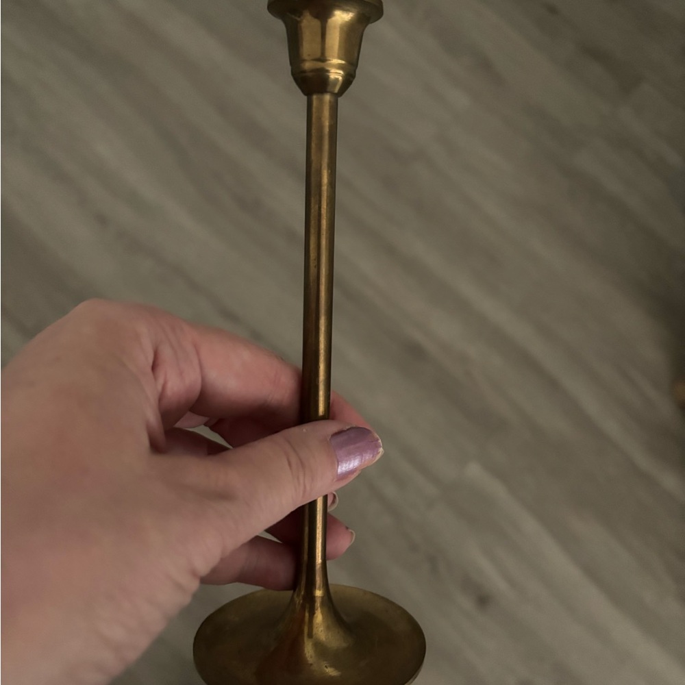 Elegant Gold Brass Candle Holder Set Of 5 Final Sale